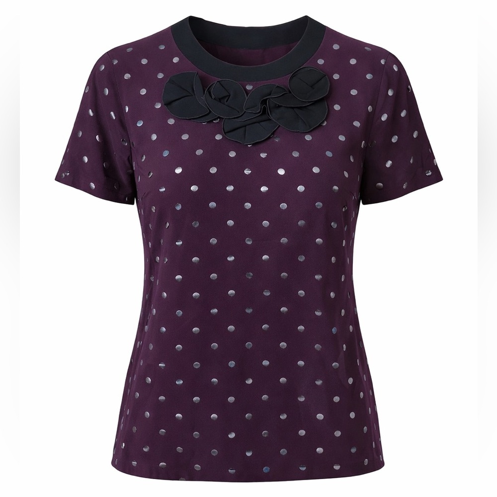MARC JACOBS PLUM POLKA DOT BLOUSE SIZE 4